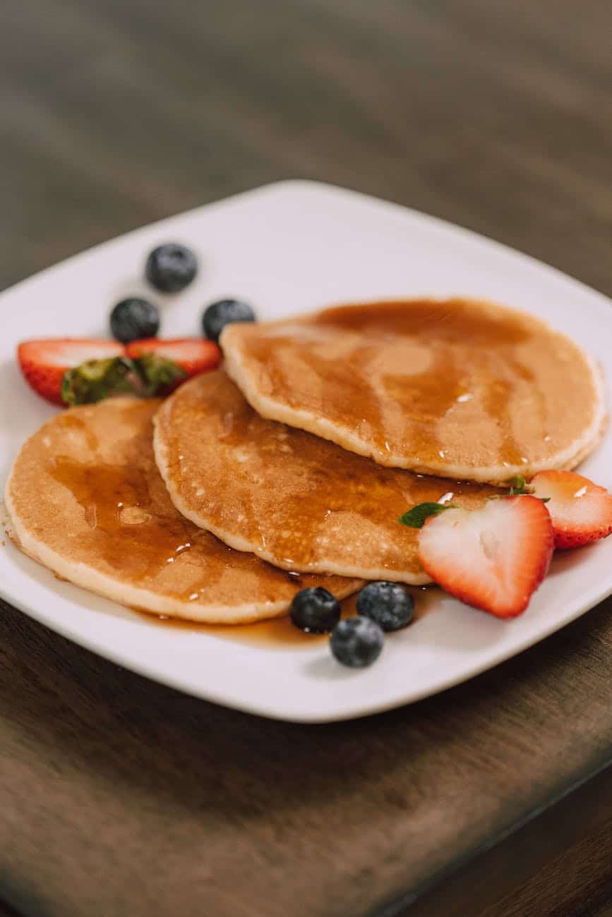 Gluten-Free Diet Breakfast, Pancakes With Fresh Fruits