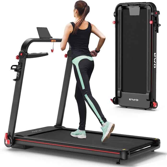 OMA Folding Treadmill 1017EB for Home, Max 2.5HP 300 LBS Weight Capacity Folding Treadmill with LED Display, 36 Preset Programs, Walking Jogging Running Exercise Machine for Home Office